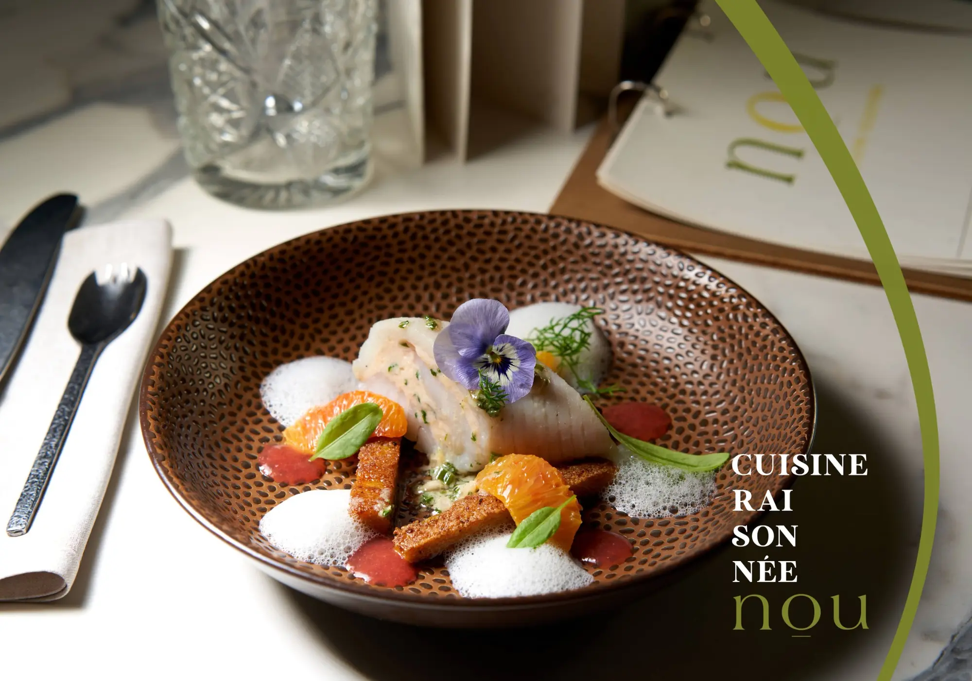 Assiette gastronomique dressée dans un restaurant de Tournai